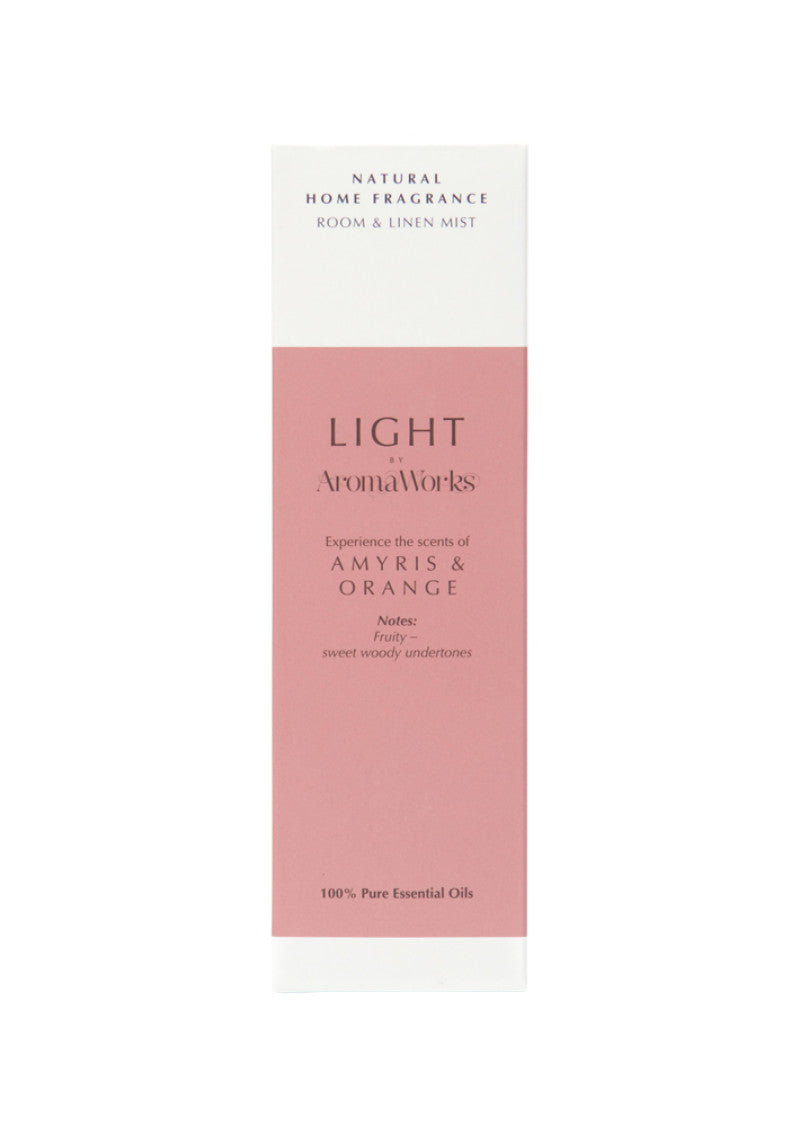 AromaWorks Light Room and Linen Mist Amyris and Orange 100ml