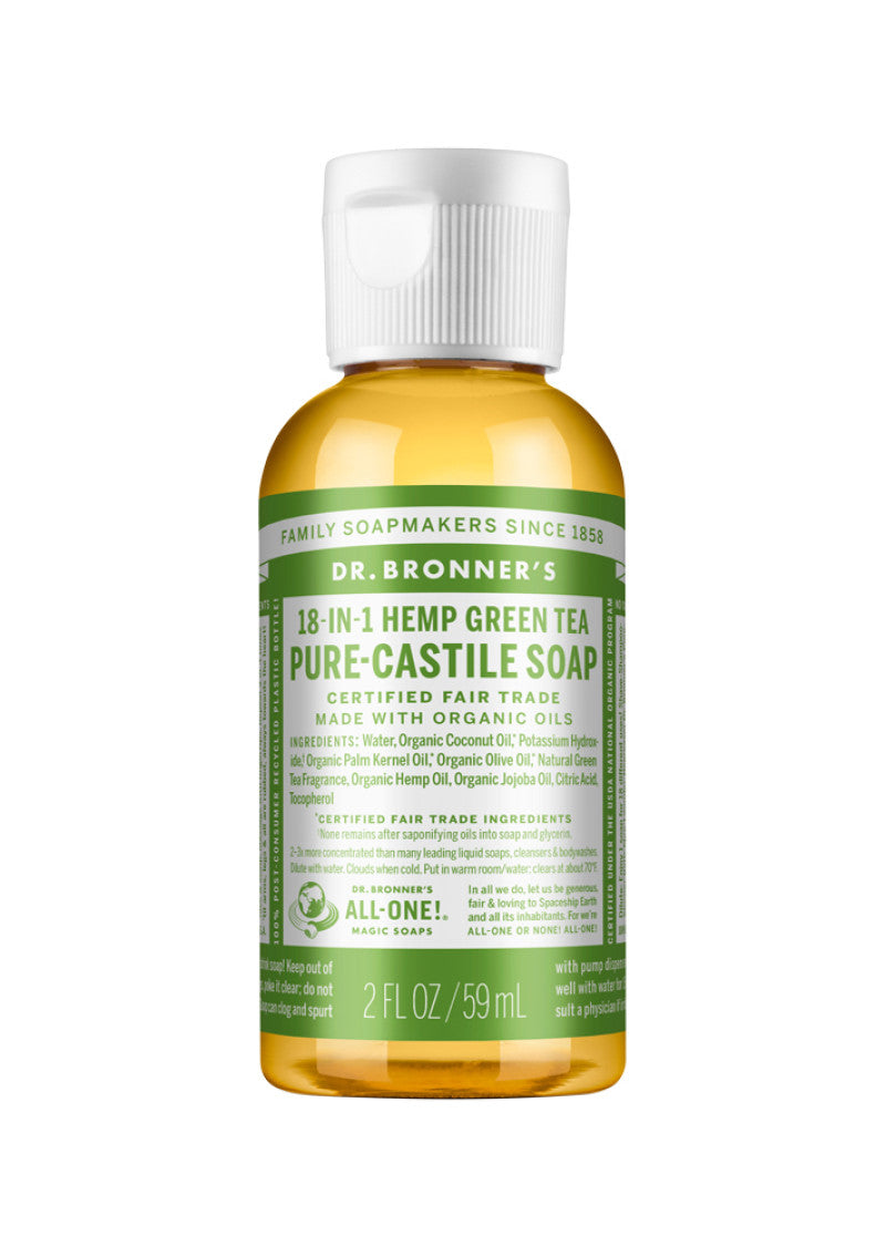 Dr. Bronners Pure Castile Liq Magic Soap Green Tea 59ml