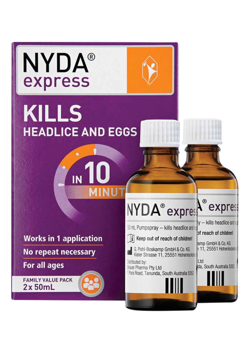Nuchev Nyda Express (kills Headlice And Eggs) 50ml X 2 Pk
