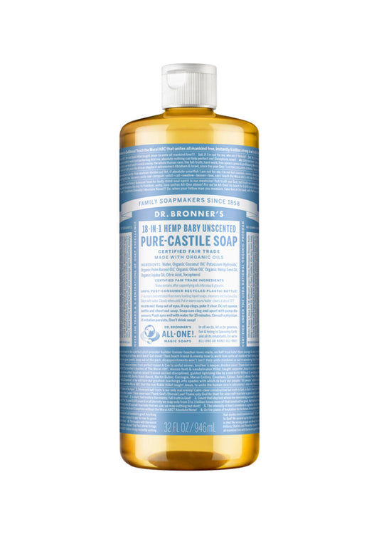 Dr. Bronners Pure Castile Liq Magic Soap Baby Unscent 946ml
