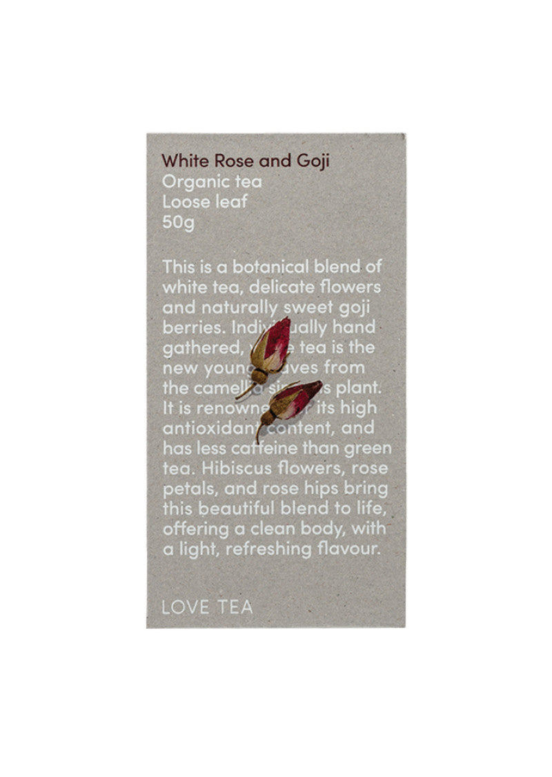Love Tea Organic White Rose And Goji Loose Leaf 50g