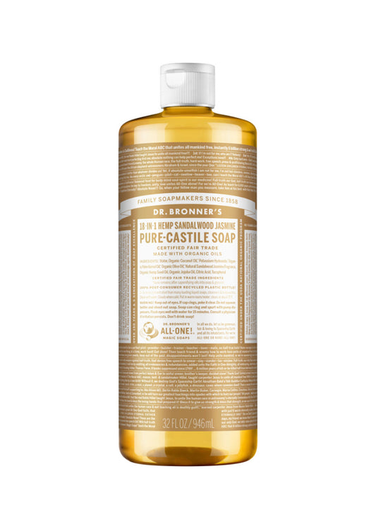Dr. Bronners Pure Castile Liq Magic Soap Sandalw Jasm 946ml