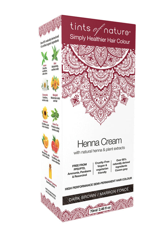 Tints Nature Henna Cream (hair Semi Perm) Dark Brown 70ml