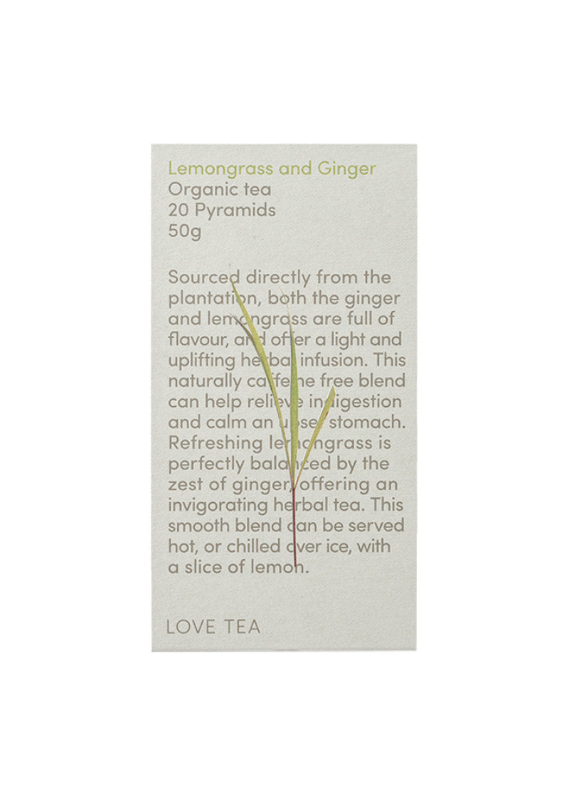 Love Tea Organic Lemongrass And Ginger X 20 Pyramids