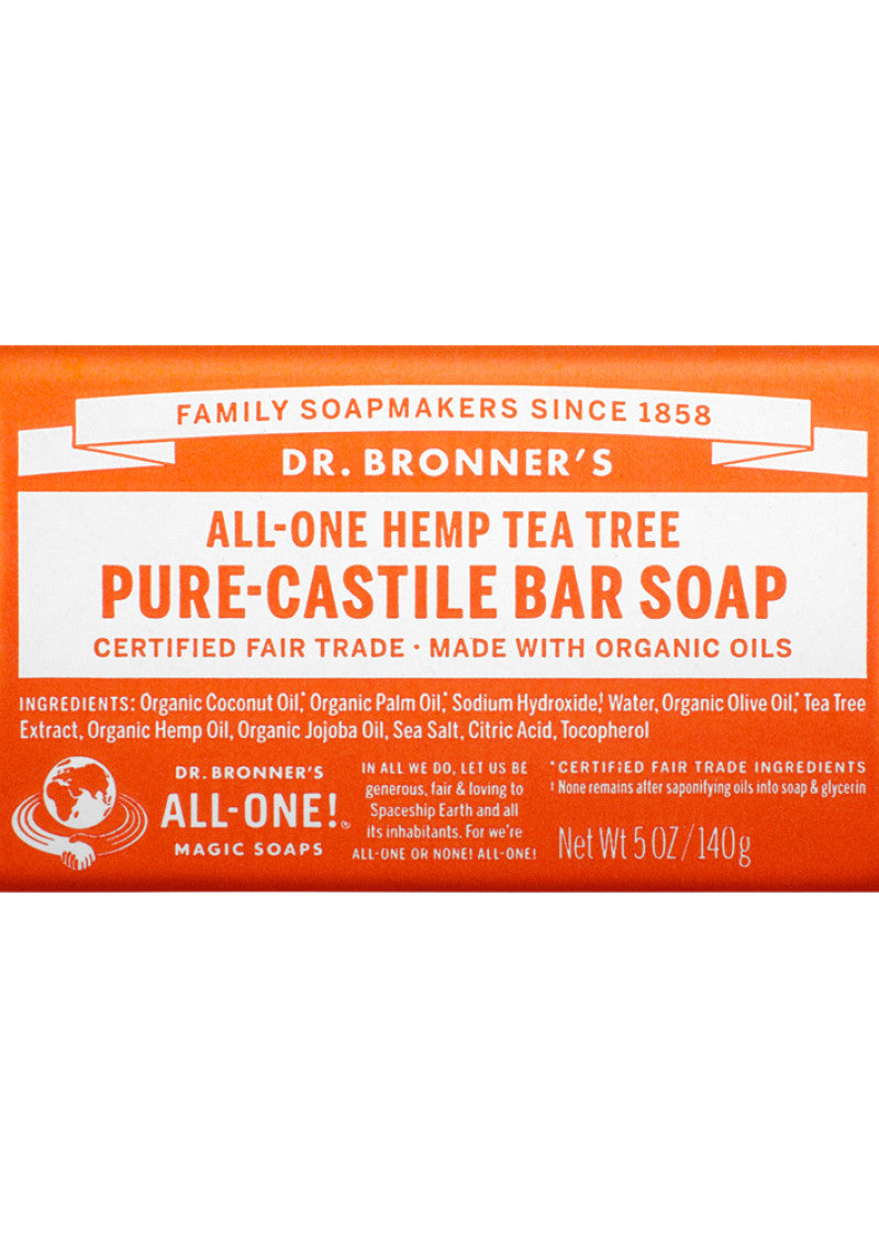 Dr. Bronner's Pure Castile Bar Soap (hemp) Tea Tree 140g