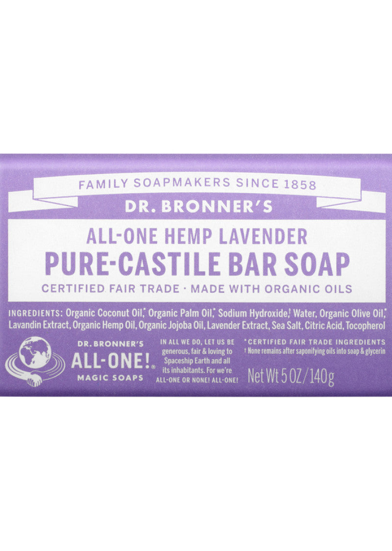 Dr. Bronner's Pure Castile Bar Soap (hemp) Lavender 140g