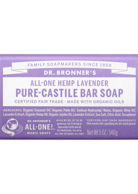 Dr. Bronner's Pure Castile Bar Soap (hemp) Lavender 140g