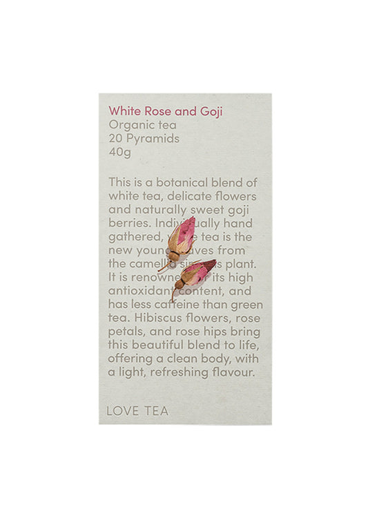 Love Tea Organic White Rose And Goji X 20 Pyramids