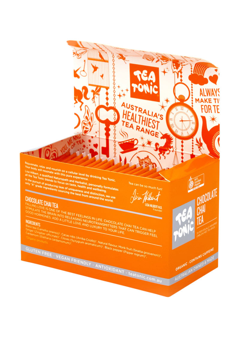 Tea Tonic Organic Chocolate Chai Tea x 20 Tea Bags