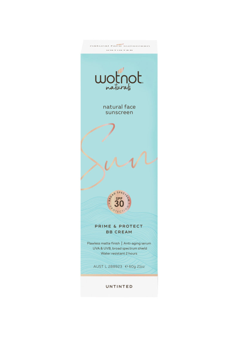 Wotnot Nat Natural Sunscreen Face SPF 30 (Prime and Protect BB Cream) Untinted 60g