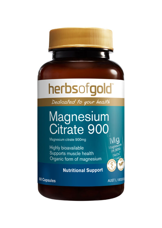 Herbs Of Gold Magnesium Citrate 900 60vc